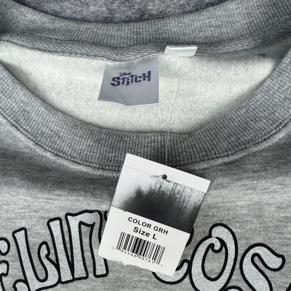 Disney Stitch Feelin Cosmic Gray‎ Graphic Sweatshirt Womens Large Space Galaxy - Picture 6 of 6